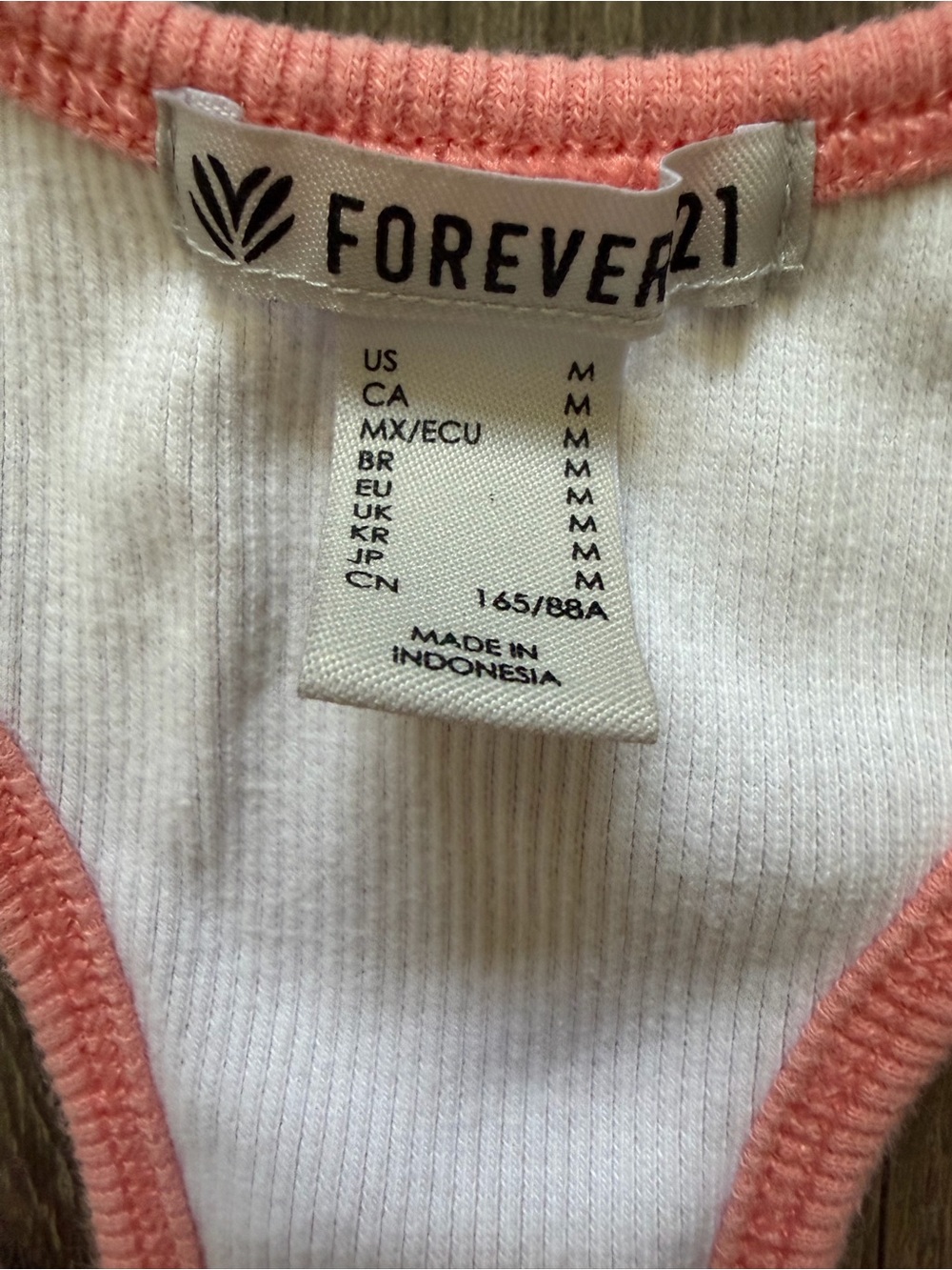 Forever 21 Pink Mint Ombre Racerback Crop Top T- Shirt Casual Stretch M - Picture 4 of 6